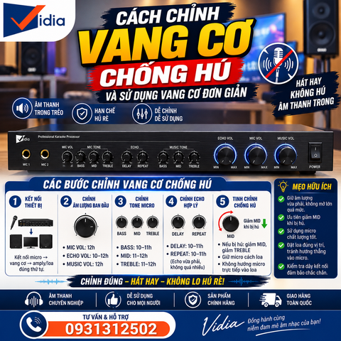 Cách Chỉnh Vang Cơ Chống Hú Và Sử Dụng Vang Cơ Đơn Giản