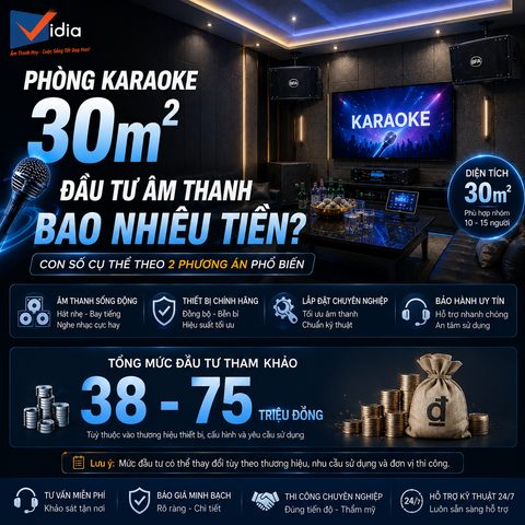 Phòng Karaoke 30m² Đầu Tư Âm Thanh Bao Nhiêu Tiền? Con Số Cụ Thể Theo 2 Phương Án Phổ Biến