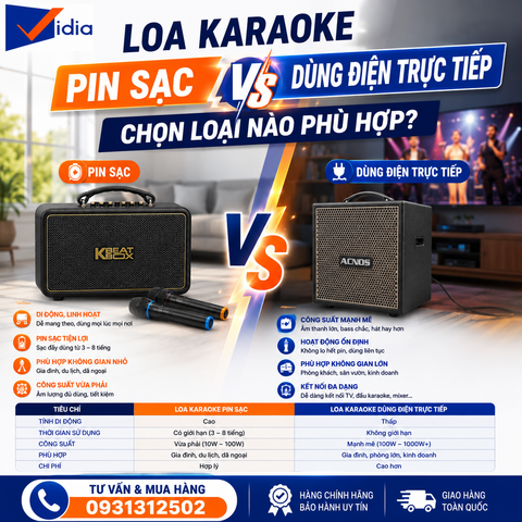 Loa Karaoke Pin Sạc vs Dùng Điện Trực Tiếp — Chọn Loại Nào Phù Hợp?