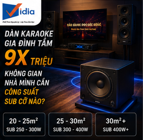 Dàn Karaoke Gia Đình Tầm 9X Triệu Không Gian Nhà Mình Cần Công Suất Sub Cỡ Nào?