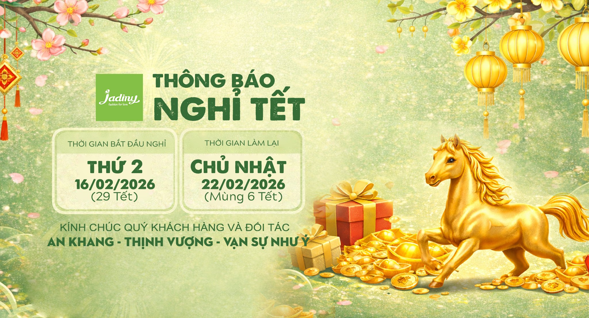 THÔNG BÁO NGHỈ TẾT NGUYÊN ĐÁN 2026