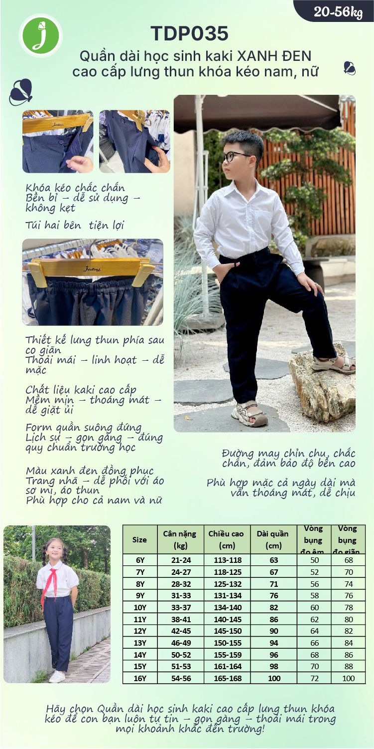 Đồng phục học sinh quần dài học sinh