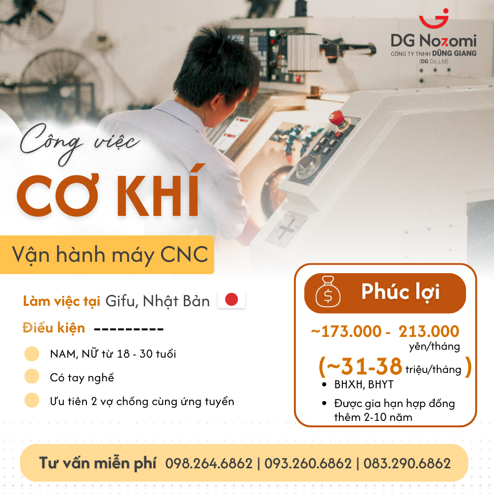TUYỂN DỤNG CƠ KHÍ VẬN HÀNH MÁY CNC
