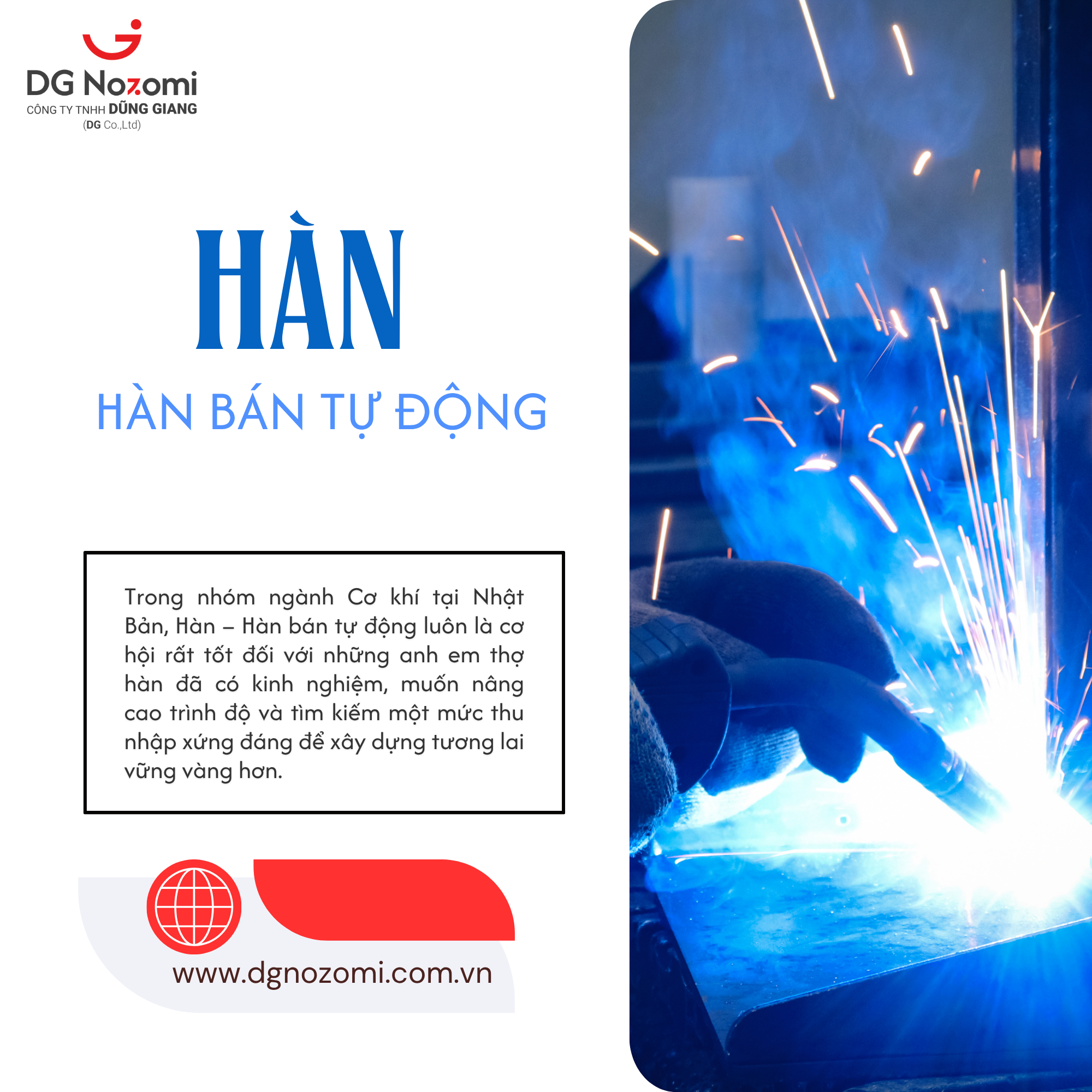 TÌM HIỂU NGHỀ:  HÀN BÁN TỰ ĐỘNG TẠI NHẬT BẢN