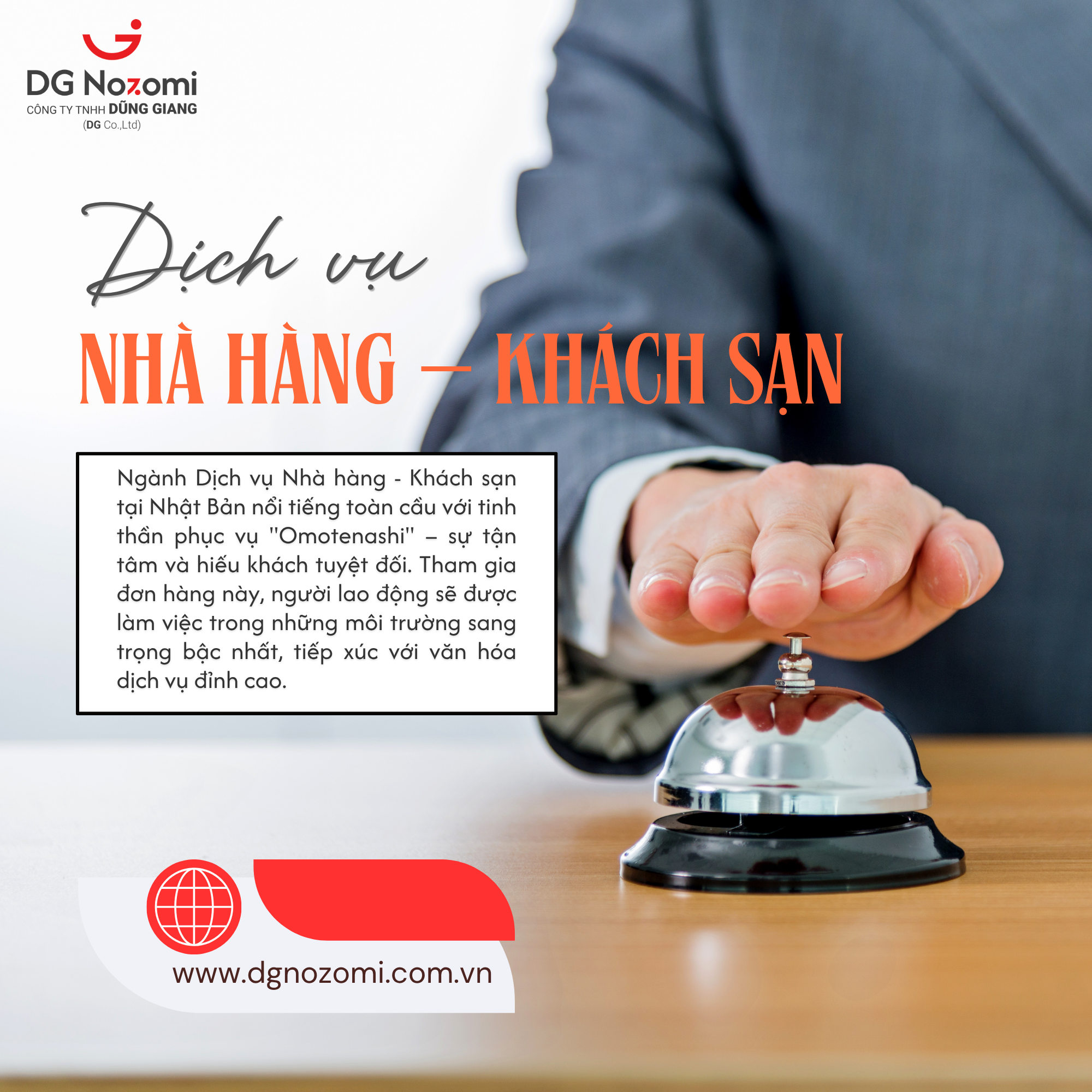 TÌM HIỂU NGHỀ: DỊCH VỤ NHÀ HÀNG – KHÁCH SẠN TẠI NHẬT BẢN