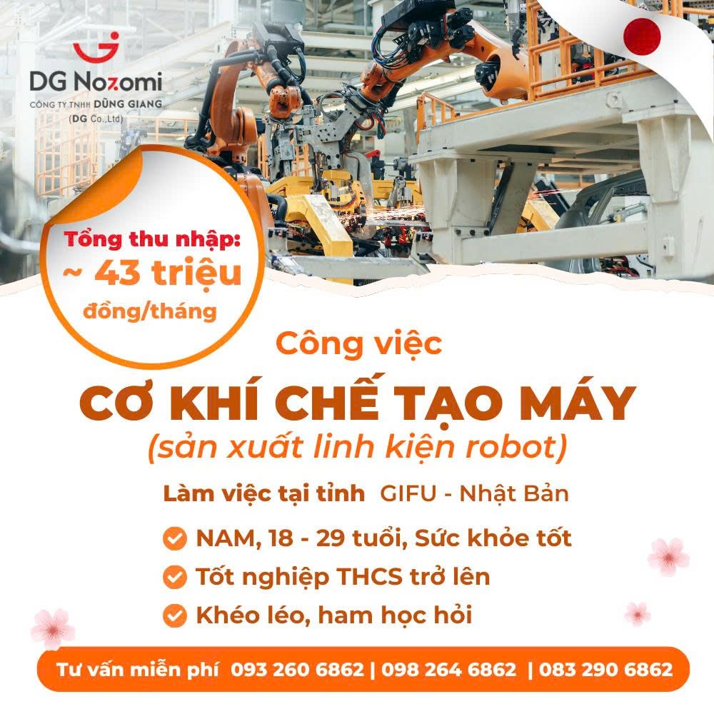 VIỆC LÀM TẠI NHẬT | CƠ KHÍ CHẾ TẠO MÁY