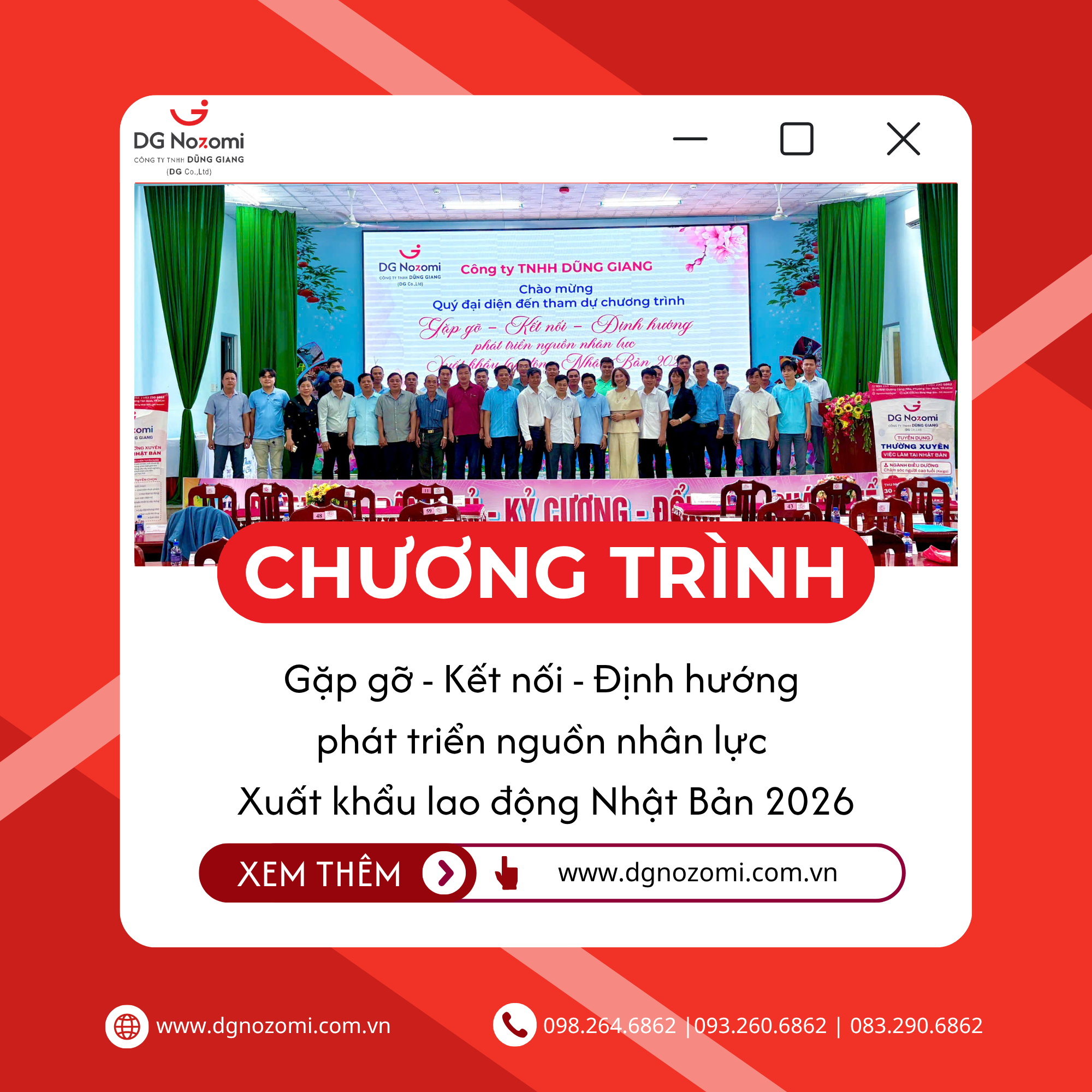 Chương trình Gặp gỡ – Kết nối – Định hướng phát triển nguồn nhân lực Xuất khẩu lao động Nhật Bản 2026