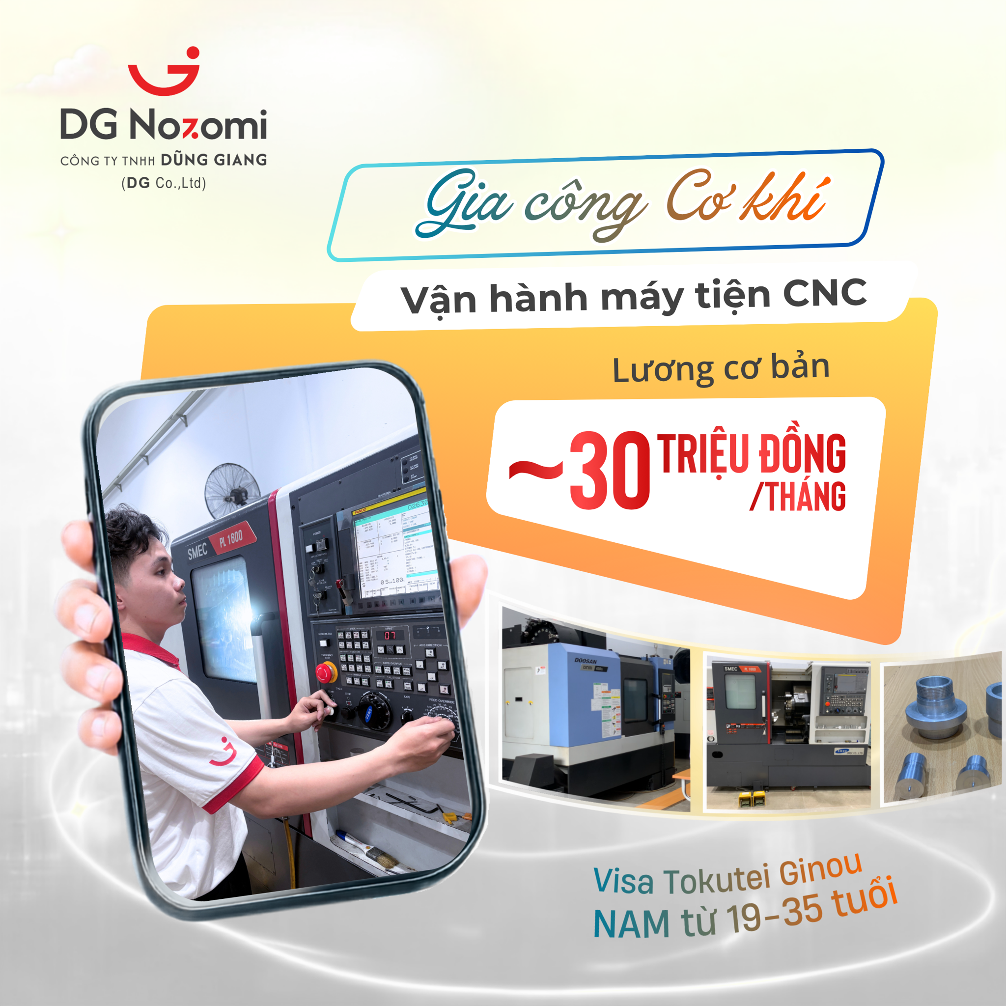 TOKUTEI GIA CÔNG CƠ KHÍ LÀM VIỆC TẠI GUNMA, NHẬT BẢN