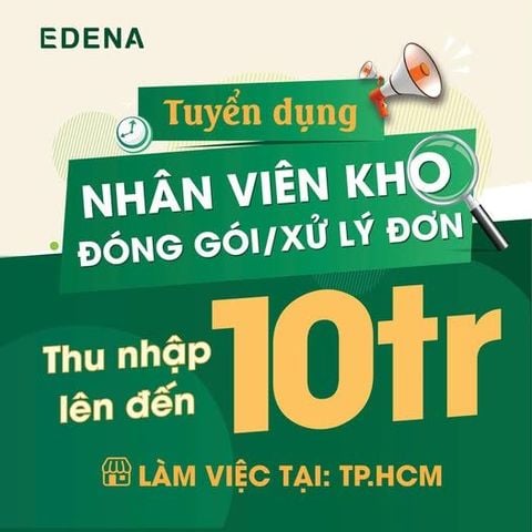 TUYỂN DỤNG NHÂN VIÊN KHO: ĐÓNG GÓI & XỬ LÝ ĐƠN HÀNG