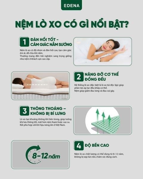 Nệm lò xo Edena