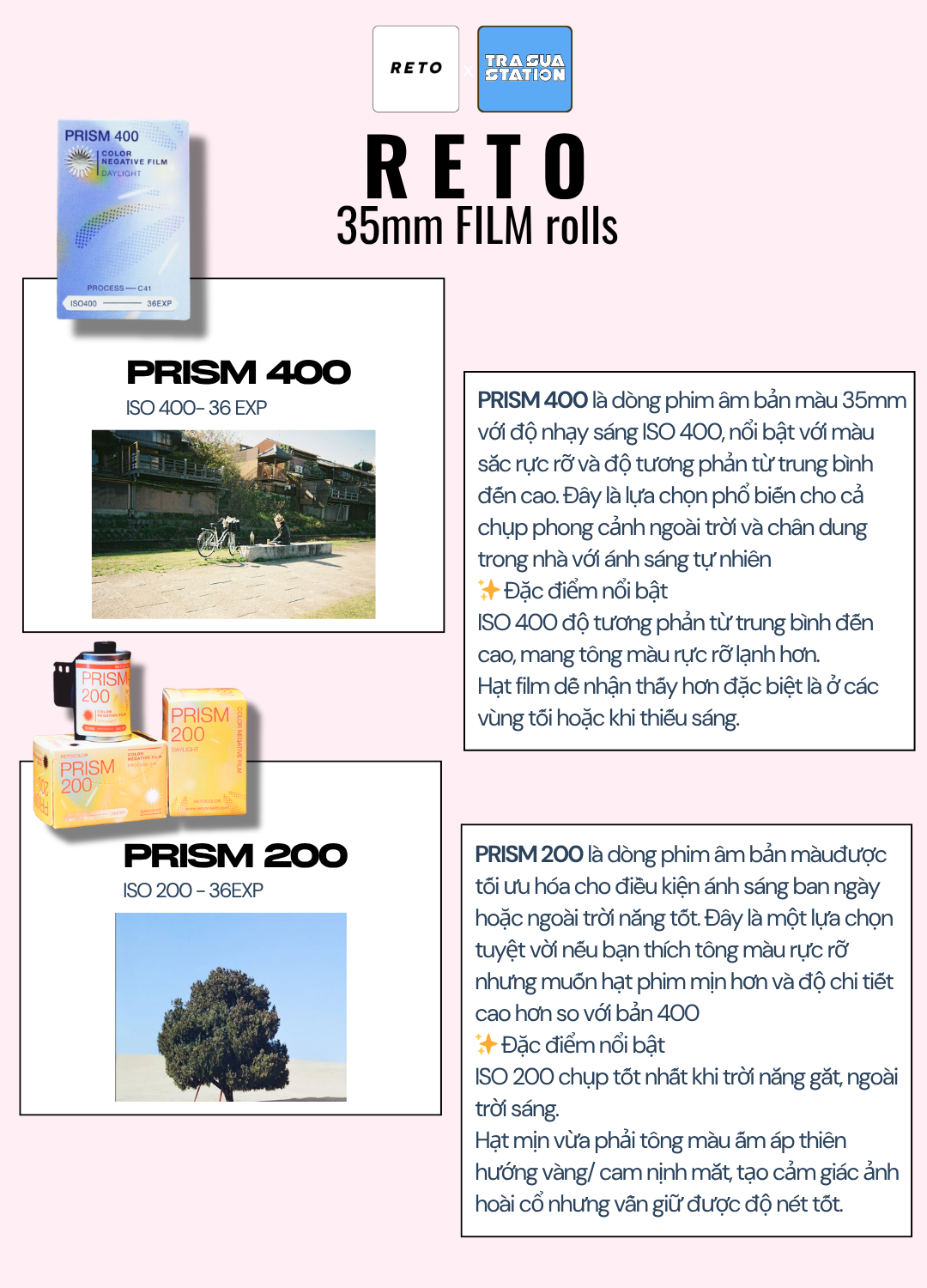 Film cuộn 35mm, prism 400, retocolor, film reto 35mm