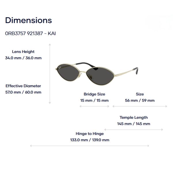 RayBan Kai Bio-based 0RB3757 Kính Mát Oval – Tem Chính Hãng Luxottica