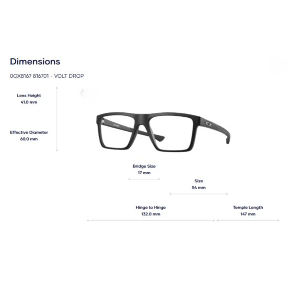 Oakley 0OX8167 Volt Drop Gọng Kính Thể Thao – Tem Chính Hãng Luxottica