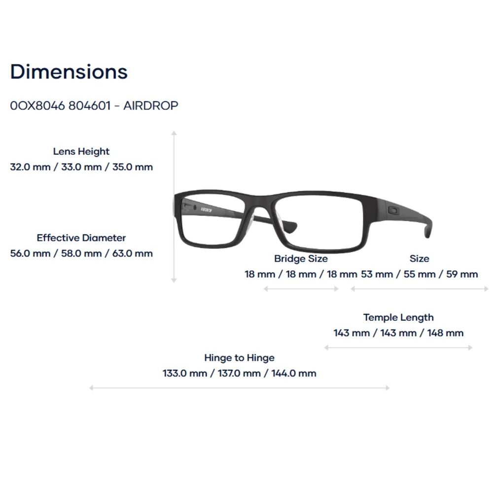 Gọng Kính Oakley Airdrop 0OX8046 – Tem Chính Hãng Luxottica