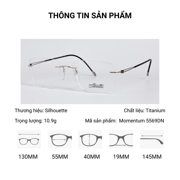 Kính Không Gọng Silhouette Momentum 5569DN