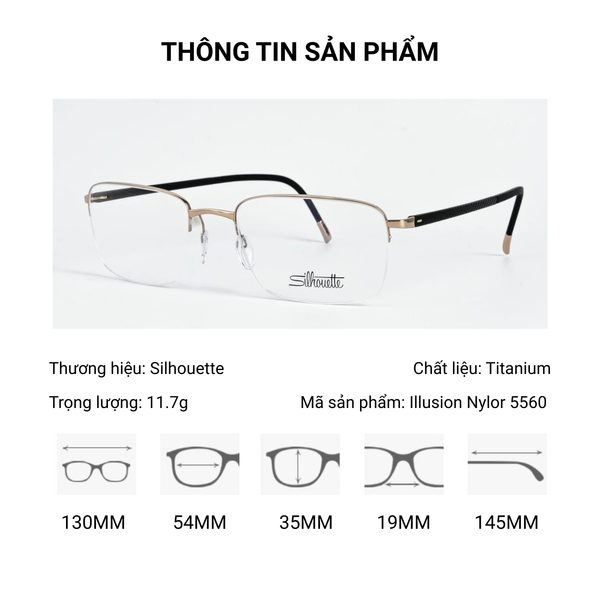 Silhouette Illusion Nylor 5560 Gọng Kính Nửa Khung