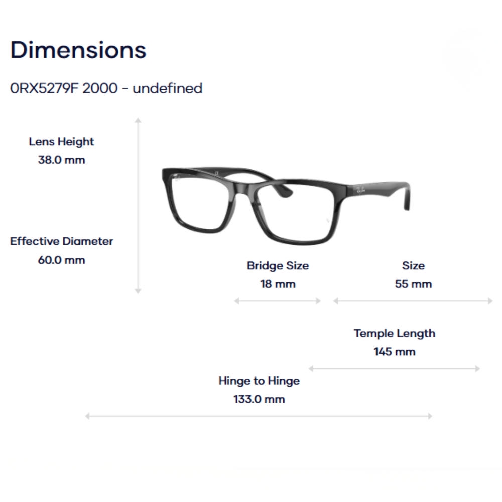 Gọng Kính Vuông RayBan 0RX5279F | Chính Hãng Luxottica