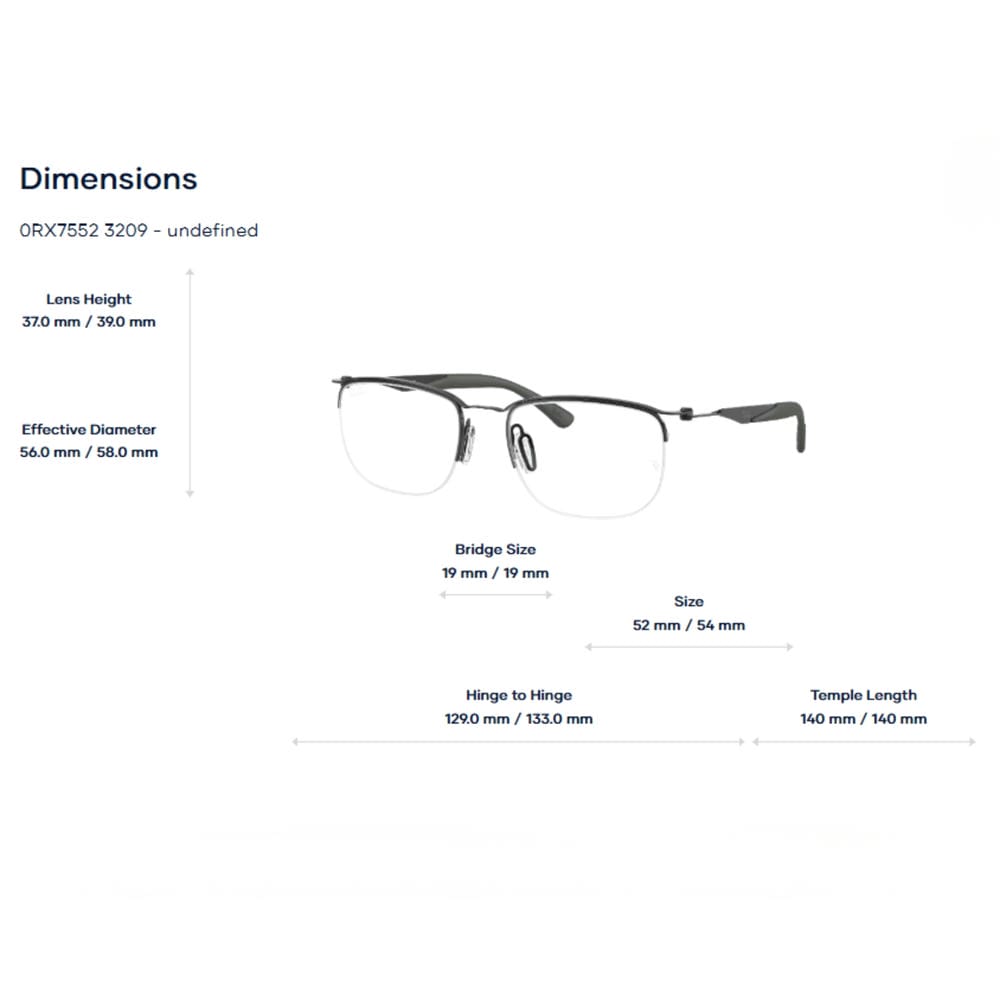 Gọng Kính Rayban 0RX7552 - Tem Chính Hãng Luxottica