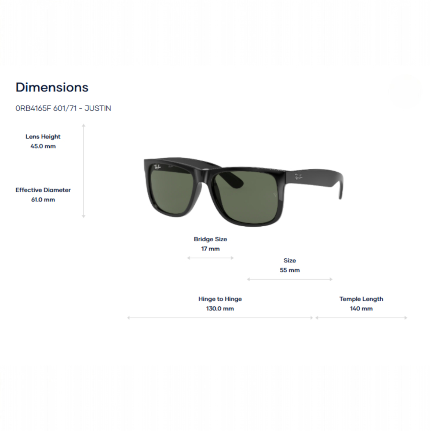 RayBan Justin 0RB4165F Kính Mát - Tem Chính Hãng Luxottica