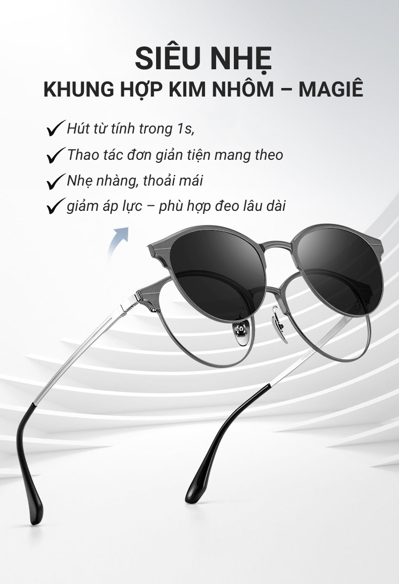 Clip On Snap 9303 - Kính Râm Cận Bộ 2 Kẹp Kính