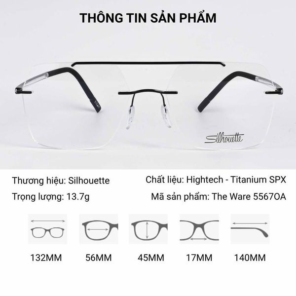 Kính Không Gọng&nbsp;Silhouette The Wave 5567