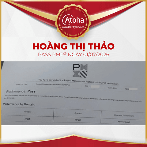 Hoàng Thị Thảo, PMPONLINEPRO58, pass PMP ngày 01/07/2026