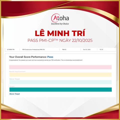 Lê Minh Trí, PMI-CPONLINEPRO4, pass PMI-CP ngày 22/10/2025