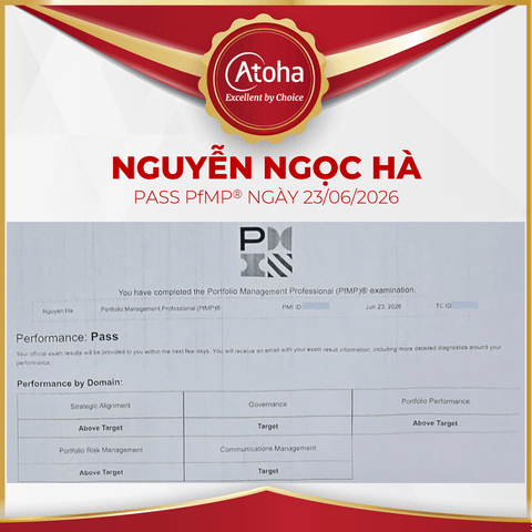 Nguyễn Ngọc Hà, PfMPONLINEPRO8, passed PfMP ngày 23/06/2026