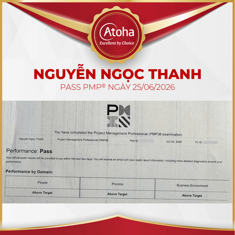 Nguyễn Ngọc Thanh, PMPONLINEPRO62, pass PMP ngày 25/06/2026