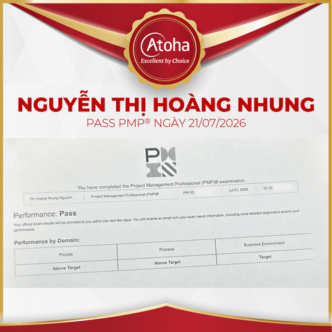 Nguyễn Thị Hoàng Nhung passed PMP ngày 21/07/2026