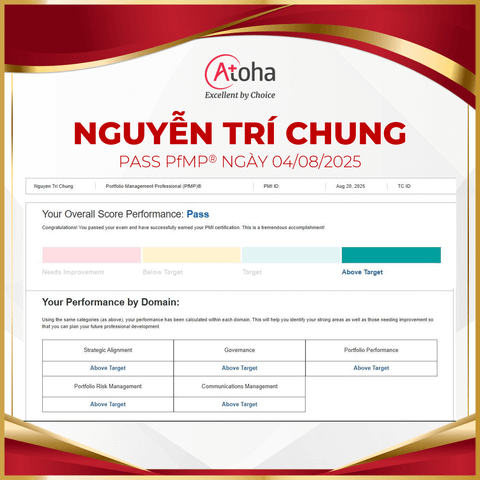 Nguyễn Trí Chung, PfMPONLINEPRO10, pass PfMP® ngày 20/08/2025