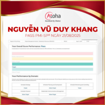 Nguyễn Vũ Duy Khang passed PMI-SP ngày 21/08/2025