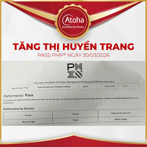 Tăng Thị Huyền Trang, PMPPROHN35, pass PMP® ngày 30/03/2026