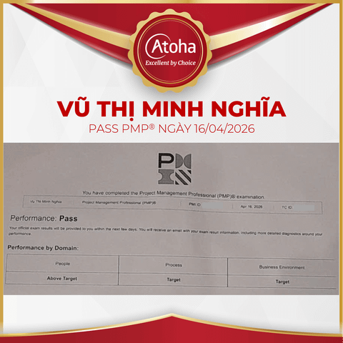 Vũ Thị Minh Nghĩa, PMPPROHN36, pass PMP® ngày 16/04/2026
