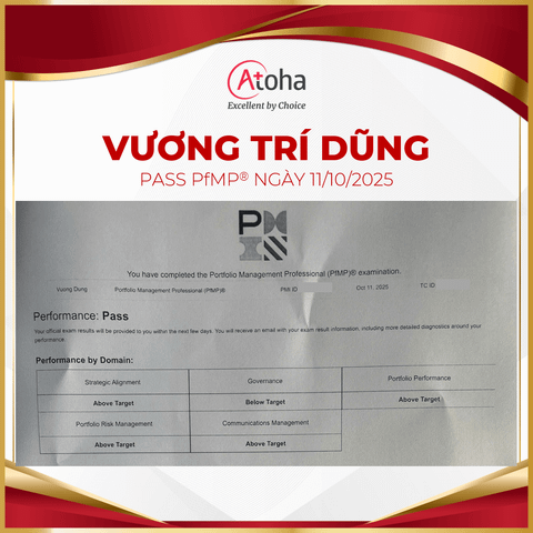 Vương Trí Dũng passed PfMP® ngày 11/10/2025