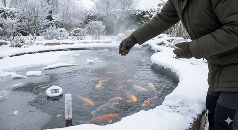 Cho cá ăn mùa Lạnh như thế nào để cá không Suy?