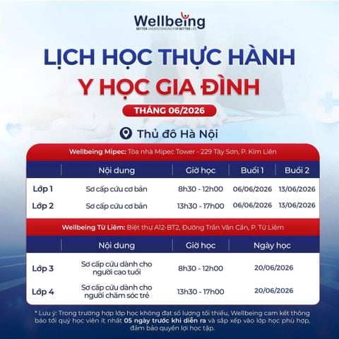 Cập nhật lịch học thực hành sơ cấp cứu tháng 06/2026