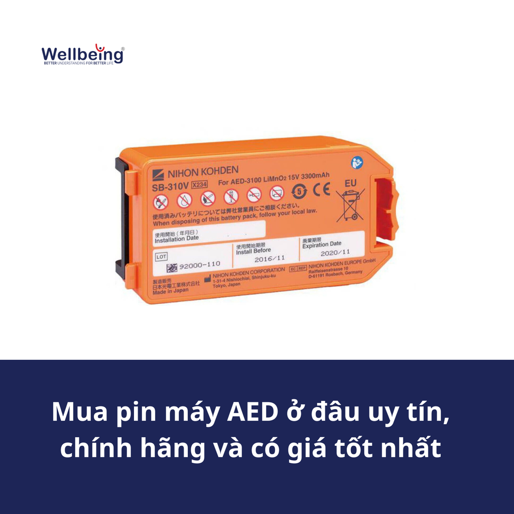 Iaed Pin Mua pin máy AED ở đâu uy tín, chính hãng và có giá tốt nhất |Wellbeing