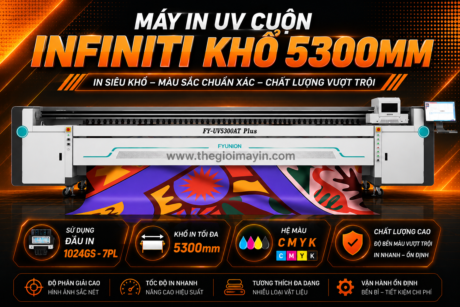 máy in bạt uv cuộn 5m3 Infiniti 5300 Plus