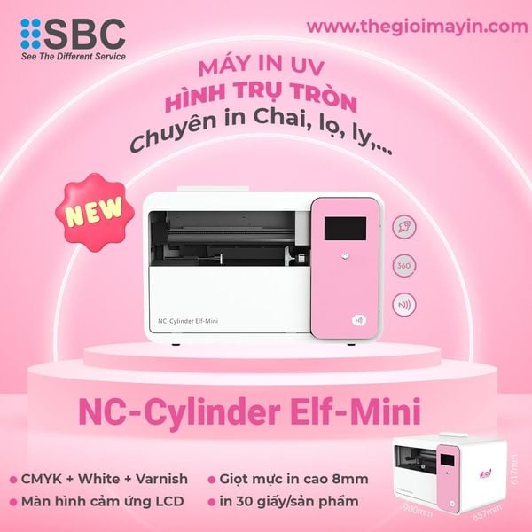 máy in UV trụ tròn CylinderElf-MINI