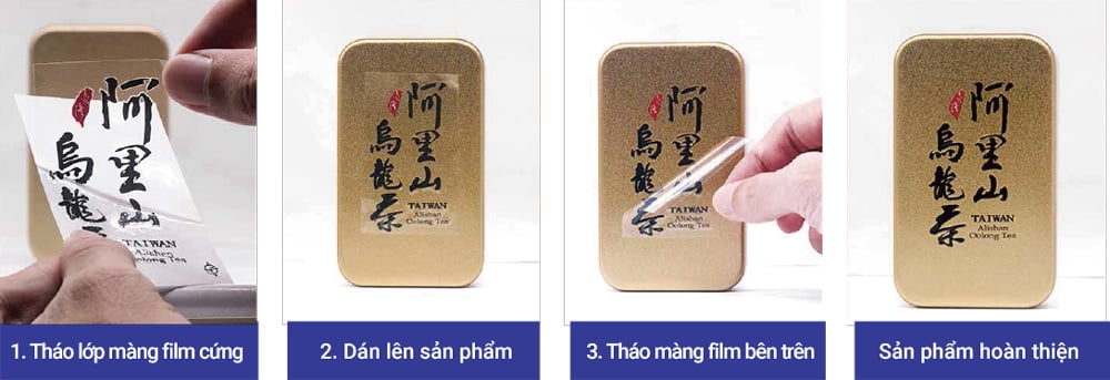 cách in sản xuất tem uv dtf và dán lên quà tặng