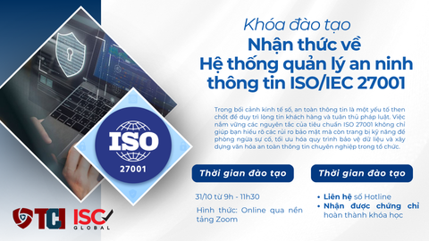 Khóa đào tạo nhận thức về Hệ thống quản lý an ninh thông tin ISO 27001