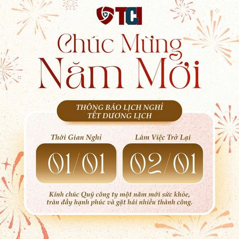 Chúc mừng năm mới và thông báo nghỉ tết Dương lịch 2026