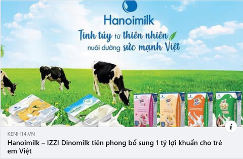 Hanoimilk – IZZI Dinomilk tiên phong bổ sung 1 tỷ lợi khuẩn cho trẻ em Việt