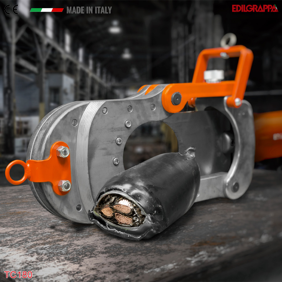Máy cắt cáp điện siêu nặng Ø 180 mm chạy thủy lực Edilgrappa TC80