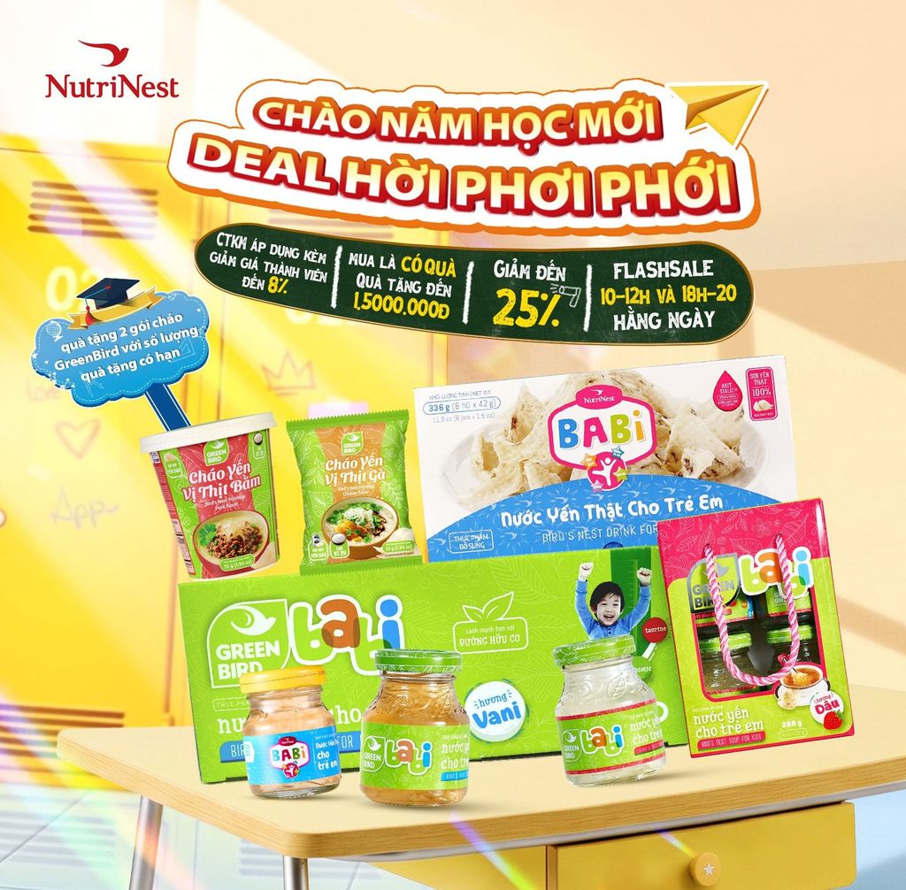 🎉 CHÀO NĂM HỌC MỚI - DEAL HỜI PHƠI PHỚI CÙNG NUTRINEST! TRONG THÁNG 08🎉