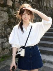 15+ Kiểu áo sơ mi nữ tay lỡ đẹp, thanh lịch và dễ mặc nhất hiện nay