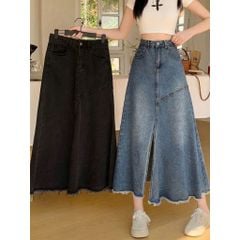 Chân váy jean dài phối với áo gì? 20 công thức mặc đẹp, tôn dáng