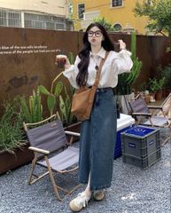 Chân váy jean dài phối với giày gì? 10+ Gợi ý hack dáng và chuẩn gu thời trang