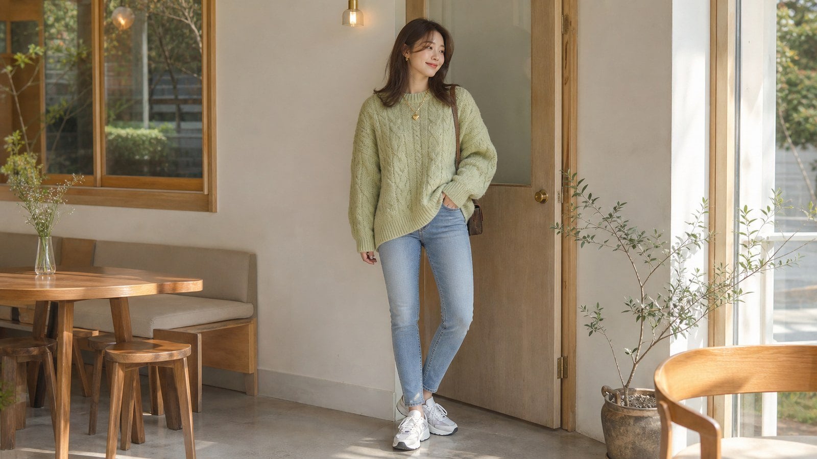 Áo len vặn thừng oversize